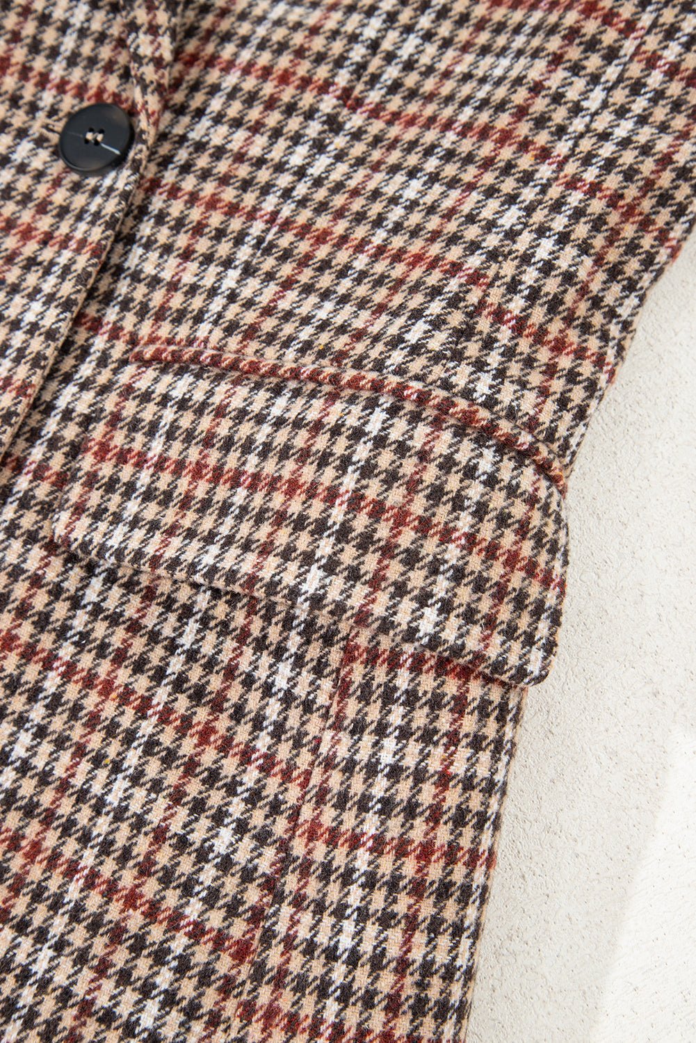 Aria Houndstooth Lapel Collar Blazer