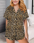 Baha Ranch Retro Pop Western Wild Leopard Satin Pajamas