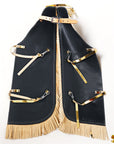 Hilason Western Leather Kids Junior Youth Pro Rodeo Bull Riding Chaps