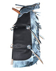 Hilason Western Leather Kids Junior Youth Pro Rodeo Bull Riding Chaps