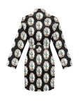 Silver Concho Women's Long Sleeve Belted Satin Feel Dressing Lounge Robe