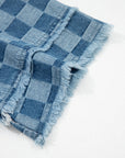 Checker Denim Frayed Hem Mini Dress