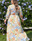 Plus Size Floral 3/4 Sleeve Tiered Dress