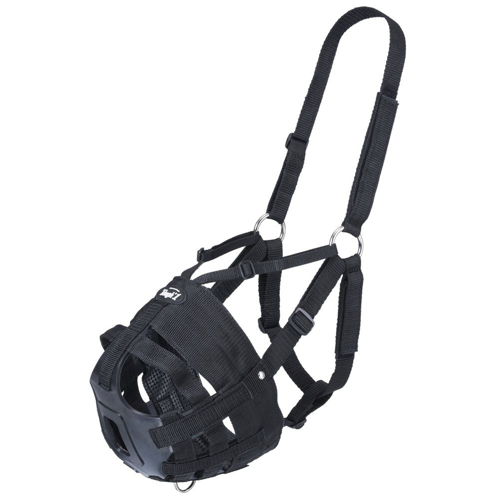 Large Horse Size Tough 1 Easy Breathe Poly Nylon Horse V Grazing Muzzle Black