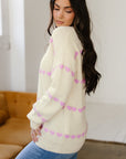 Navy Valentine Ribbed Knit Sweater