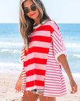 Sloan Stripe Side Split Loose Top