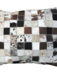 Hilason Cowhide Leather Hair-On Patchwork Cushion Pillow Cover