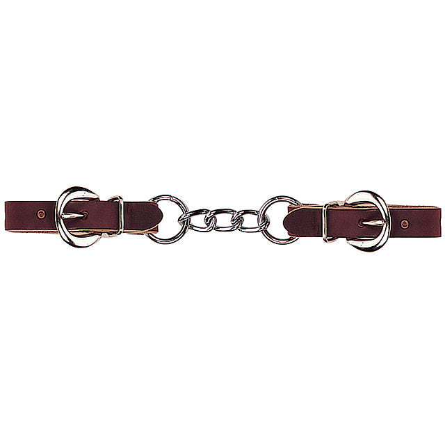 Weaver Burgundy Latigo Leather 3-1/2" Single Link Chain Curb Strap