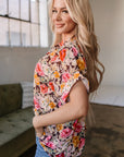Rhea Floral  Crew Neck Blouse