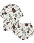Baha Ranch Brands and Turquoise Western Satin Pajamas  Short Pajama Set