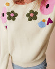 Tiana Pattern Ribbed Edge Sweater