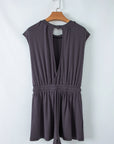 Solid Open Back Cap Sleeve Knit Romper