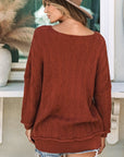 Hayden Textured Crew Neck Loose Sweater