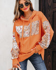 Myrassa Side Slit Drawstring Hoodie