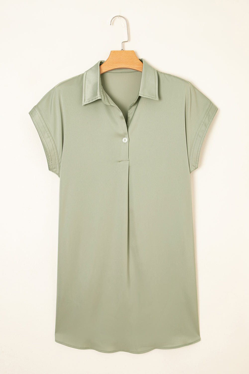 Solid Buttoned Collar T-Shirt Mini Dress