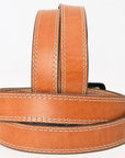 HILASON Western Genuine Leather Belt for Men Women Cowboy Cowgirl Handmade Unisex Full Grain Heavy Duty Tooled Belt for Jeans
