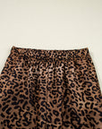 Leopard Contrast Trim Top and Pants Set