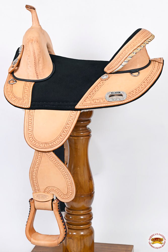 Hilason Western Horse Treeless Trail Saddle Genuine American Leather