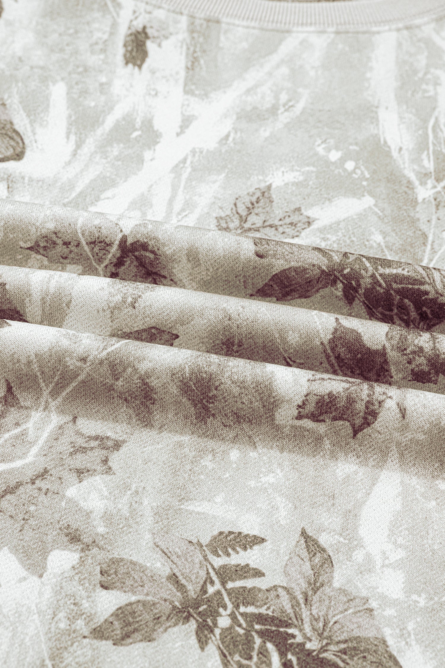 Leafy Camo Reverse Seam Patchwork Baggy Sweatshirt