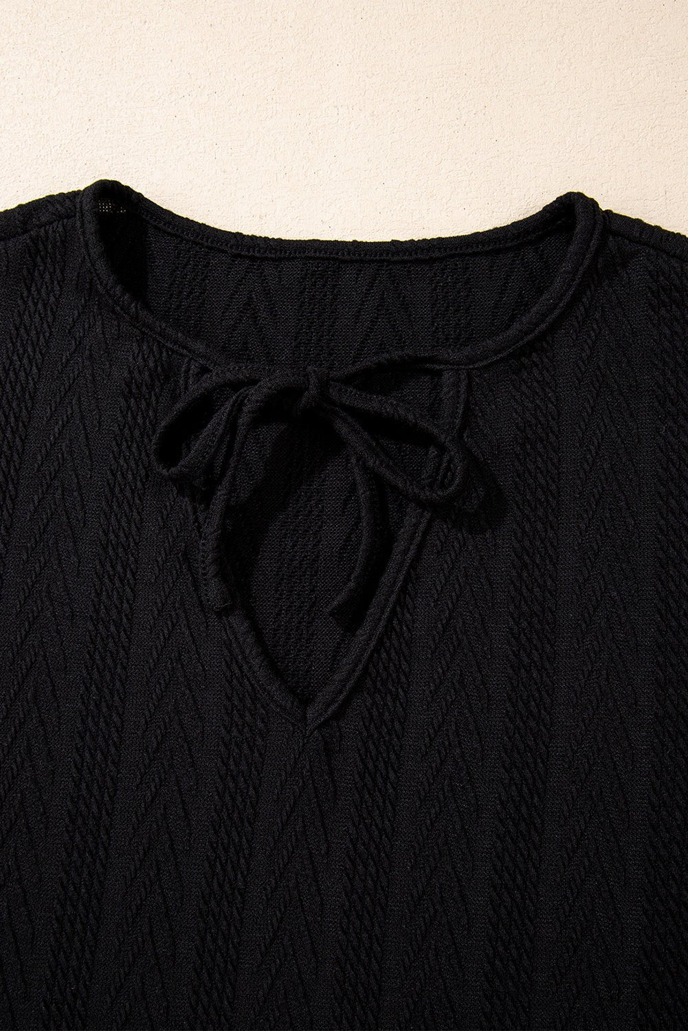 Poppy Textured Knit Drawstring Blouse