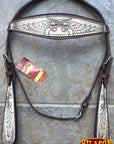 Hilason Western Horse Breast Collar Headstall American Leather Angel Wings