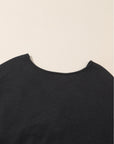 Sequin Patchwork Sleeve Open Back Top