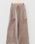 Mineral Wash Reverse Seam Drawstring Elastic Waist Pants