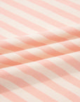 Stripe Contrast Trim Tee & Drawstring Shorts Set