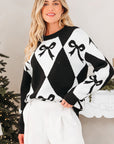 Daetta Rhombus Knit Loose Sweater