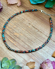 14” Pink sea sediment Choker – Sterling Silver Pearls