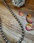 32 inch Necklace - 8 mm & 5 mm saucer Sterling Silver Pearls