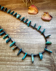 30 inch long shell and turquoise necklace
