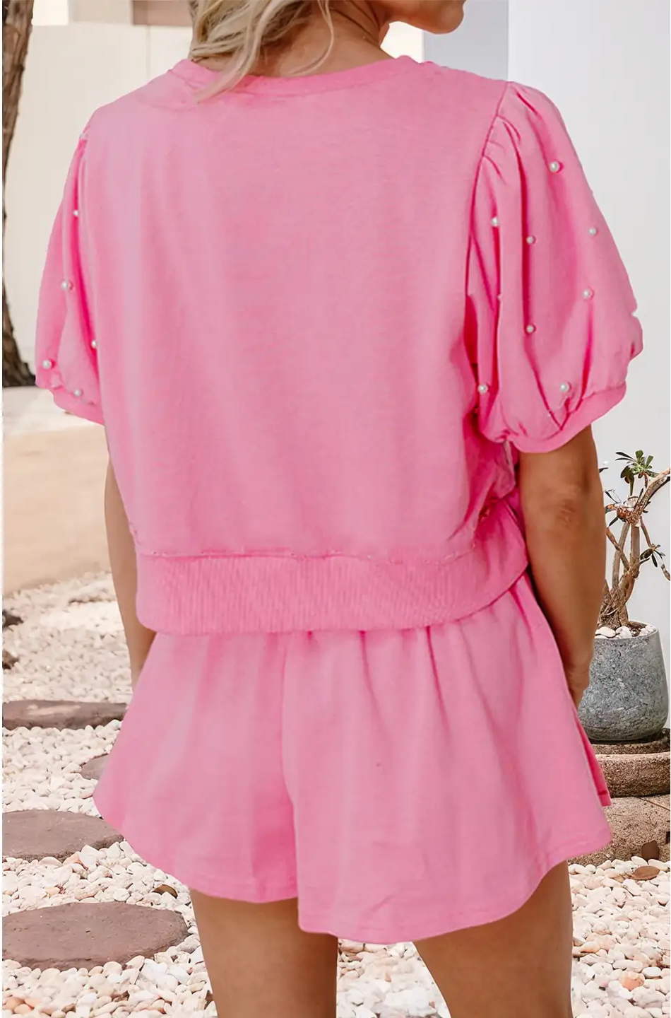 Pink Pearl Bow Set