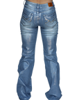 SIGNATURE TROUSERS - SILVER WASHED METALLIC