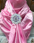 35X35" Solid Pink Wild Rag / Scarf WRS27 - Crystal Concho Wild Rag Slides - Assorted