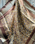 35X35" Brown and Yellow Multi Pattern Wild Rag / Scarf WR1034