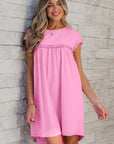 Keily Frilled Trim Loose Fit Mini Dress