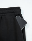Solid Quarter-Zip Top and Drawstring Pants Set