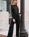 Varsity Stripe Crewneck Pullover & Sweatpants Set