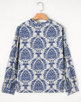 Alora Pattern Print Notch PLUS Shirt