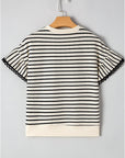 Naya Scallop Lace Trim Ruffle Short Sleeves Top