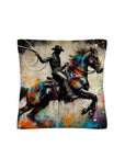 Painted Cowboy Throw Pillo Case Made in America