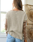 Stripe Thermal Knit Drop Shoulder Top