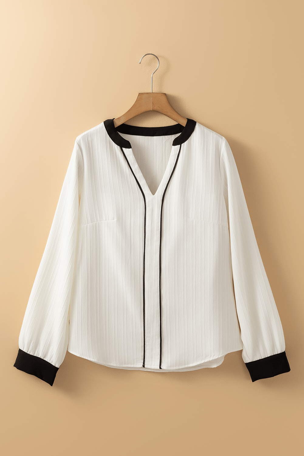 Ramila Textured Colorblock Elegant Blouse