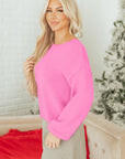 Bow Tie Backless Bubble Sleeve Sweater