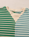Stripe Colorblock Drop Shoulder Oversized Sweatshirt