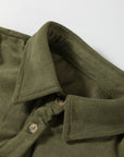 Solid Corduroy Half-Button Collared Mini Dress