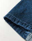 Denim Checker Side Panel Patchwork Drawstring Pants
