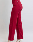 Heart Shaped Back Pockets High Waisted 90's Straight: Scarlet