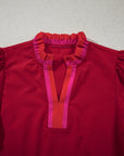 Luciana Ruffled Short Sleeve Blouse